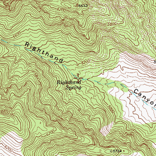 Topographic Map of Righthand Spring, AZ
