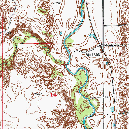 Topographic Map of Beaver Creek, ND