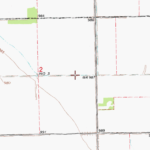 Topographic Map of County Ditch Number 3, ND