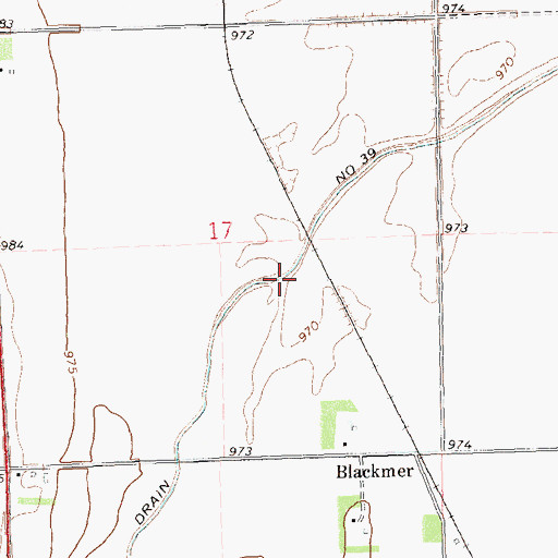 Topographic Map of Drain Number 39, ND