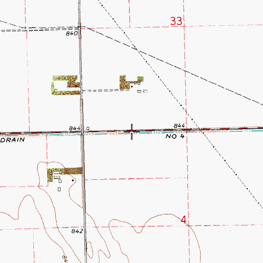 Topographic Map of Drain Number 4, ND