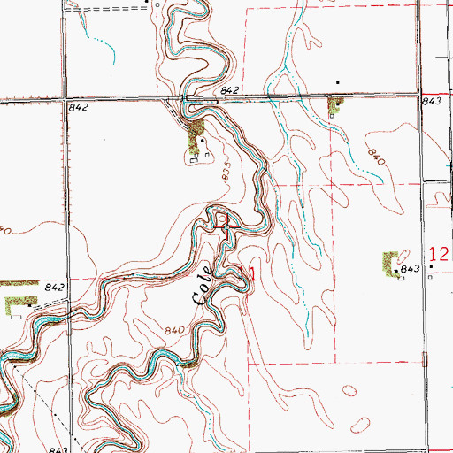 Topographic Map of Elm Coulee, ND