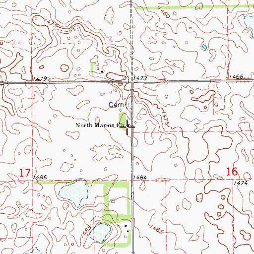 Topographic Map of North Marion Church, ND