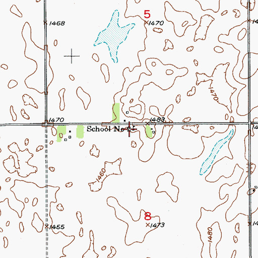 Topographic Map of School Number 2, ND