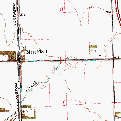 Topographic Map of Wilson Creek, ND