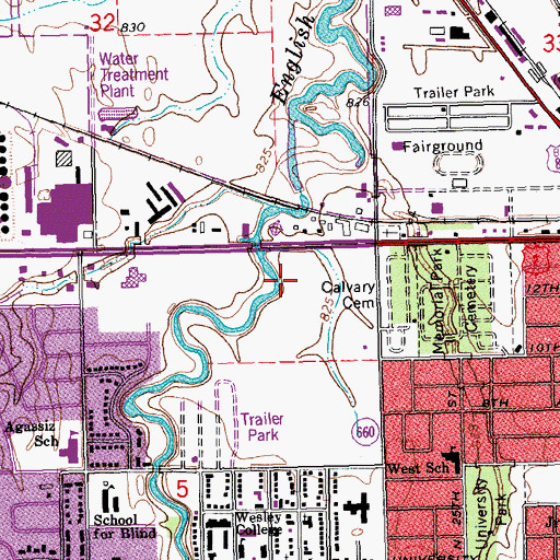 Topographic Map of KFJM-FM (Grand Forks), ND