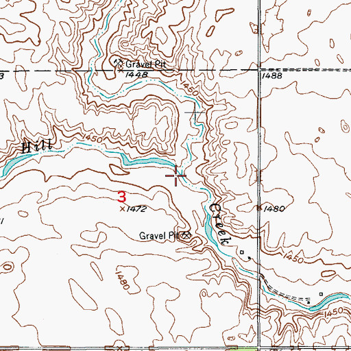 Topographic Map of Dry Creek, ND