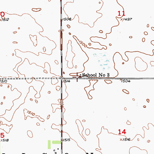 Topographic Map of School Number 3, ND