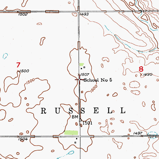 Topographic Map of School Number 5, ND
