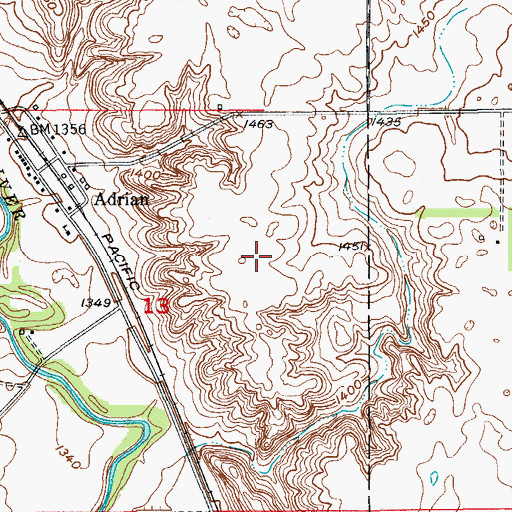 Topographic Map of Heinrich-Martin Dam, ND