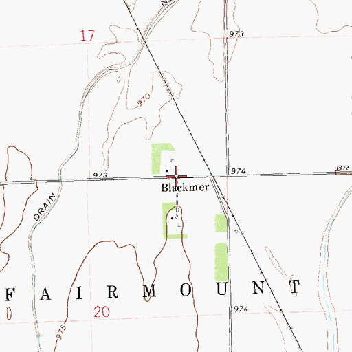Topographic Map of Blackmer, ND