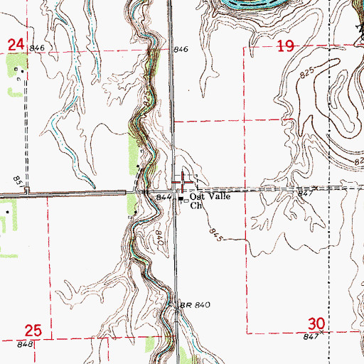Topographic Map of East Walle Lutheran Church Cemetery, ND