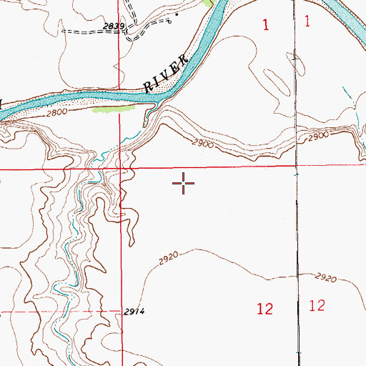 Topographic Map of Unorganized Territory of West Bowman, ND