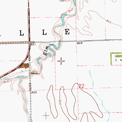 Topographic Map of Township of Walle, ND