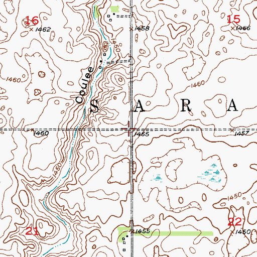 Topographic Map of Township of Saratoga, ND