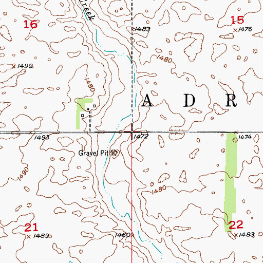 Topographic Map of Township of Adrian, ND