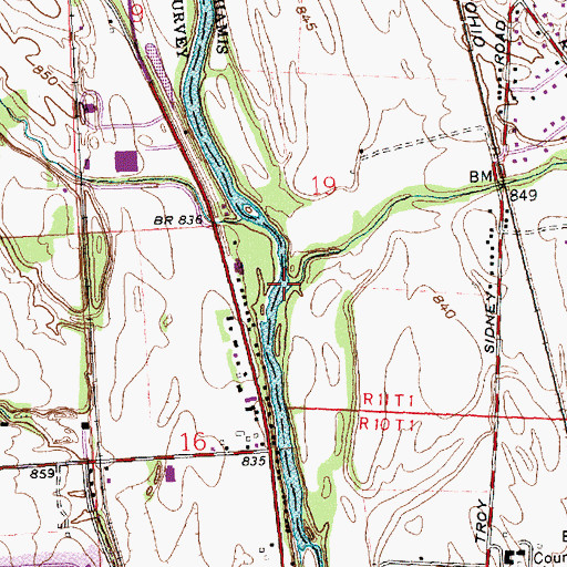 Topographic Map of Spring Creek, OH