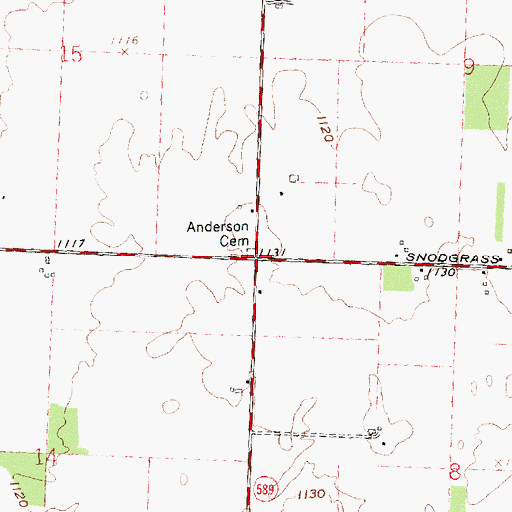 Topographic Map of Anderson Cemetery, OH