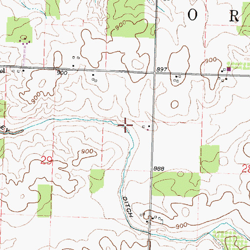 Topographic Map of Binkley Ditch, OH