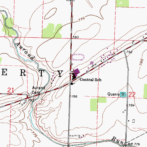 Topographic Map of Central School, OH