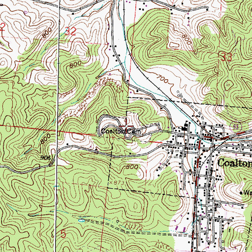 Topographic Map of Coalton Cemetery, OH