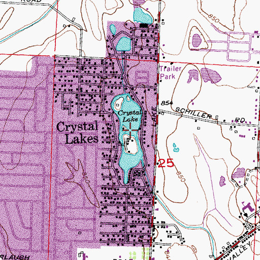 Topographic Map of Crystal Lake, OH
