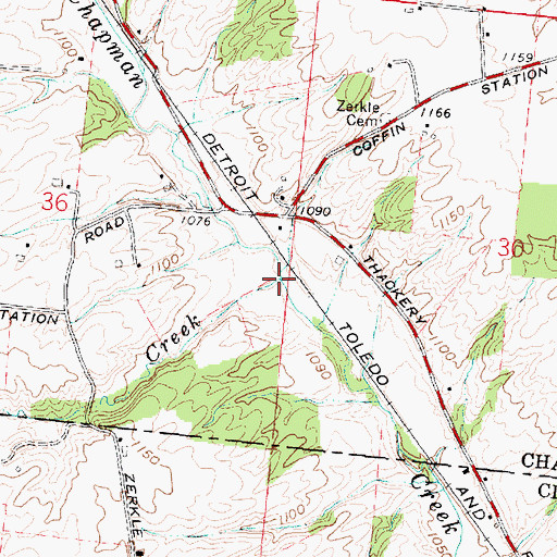 Topographic Map of Deer Creek, OH