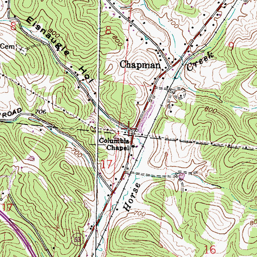 Topographic Map of Eisnaugle Hollow, OH
