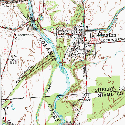 Topographic Map of Miami Erie Canal, OH