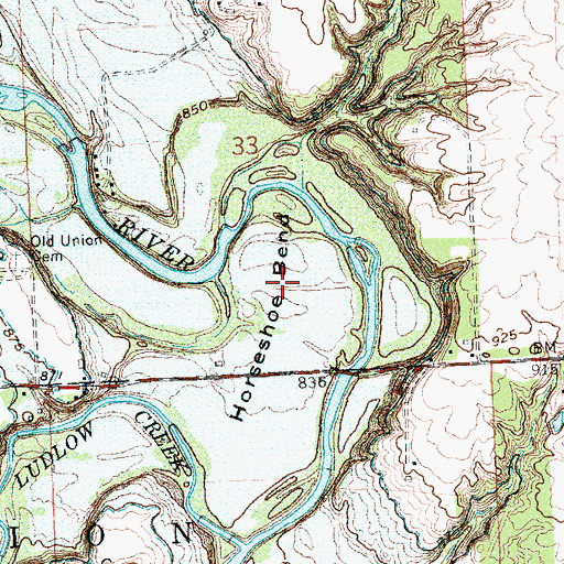 Topographic Map of Horseshoe Bend, OH