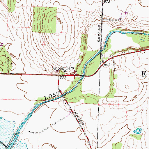 Topographic Map of Knoop Cemetery, OH