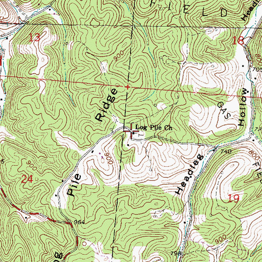 Topographic Map of Log Pile Church, OH