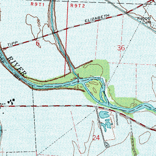 Topographic Map of Lost Creek, OH