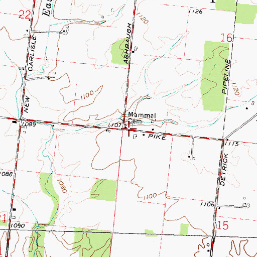 Topographic Map of Mammal Cemetery, OH