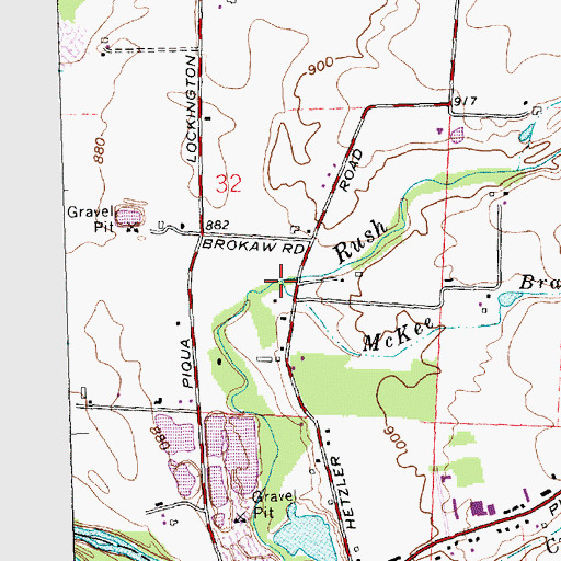 Topographic Map of McKee Branch, OH