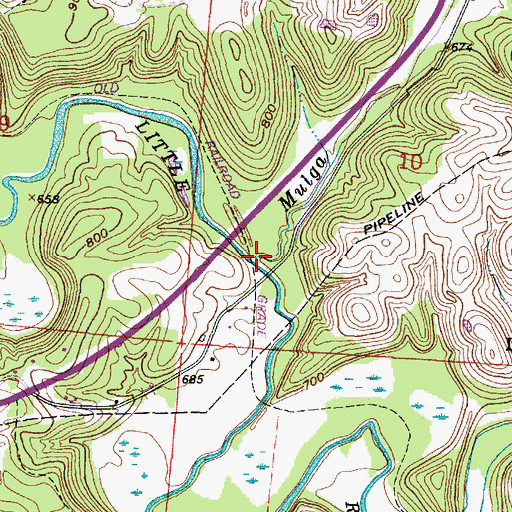 Topographic Map of Mulga Run, OH
