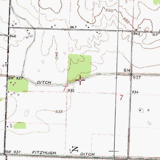Topographic Map of Number Twentyeight Ditch, OH