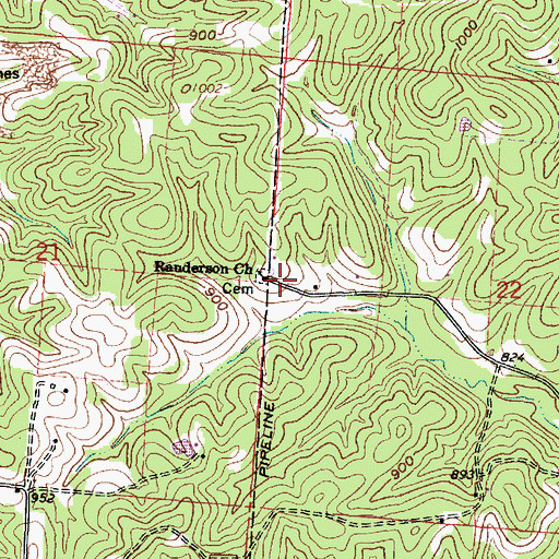 Topographic Map of Randerson Church, OH