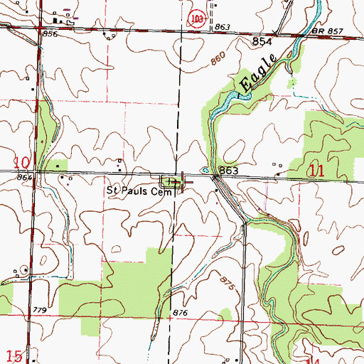 Topographic Map of Saint Pauls Cemetery, OH