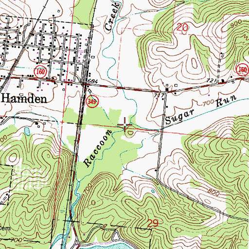 Topographic Map of Tripp Run, OH