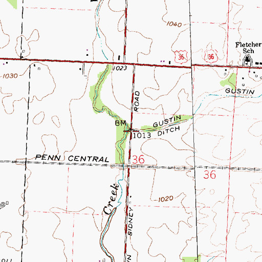 Topographic Map of West Branch Lost Creek, OH