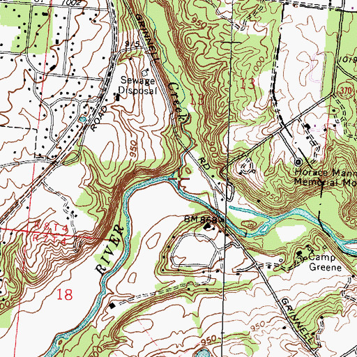 Topographic Map of Yellow Springs Creek, OH