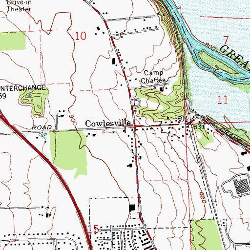 Topographic Map of Cowlesville, OH