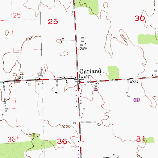 Topographic Map of Garland, OH