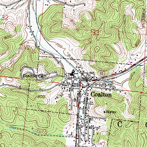 Topographic Map of Coalton Elementary School, OH