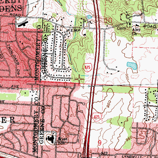 Topographic Map of Saville Park, OH