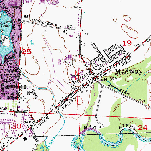 Topographic Map of Medway Elementary School, OH