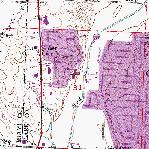 Topographic Map of Park Layne Elementary School, OH