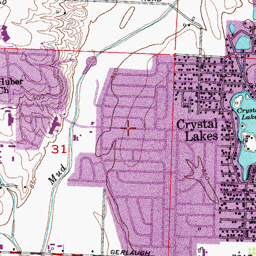 Topographic Map of Park Layne Manor, OH