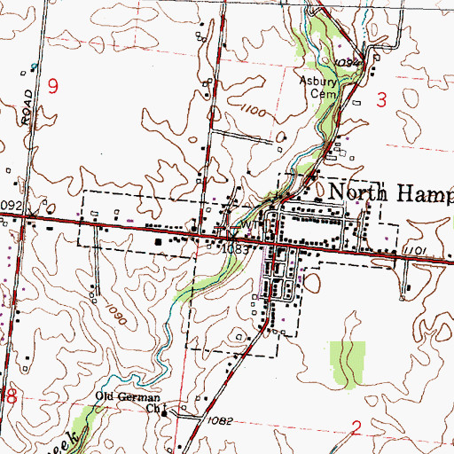 Topographic Map of Pike Township Hall, OH